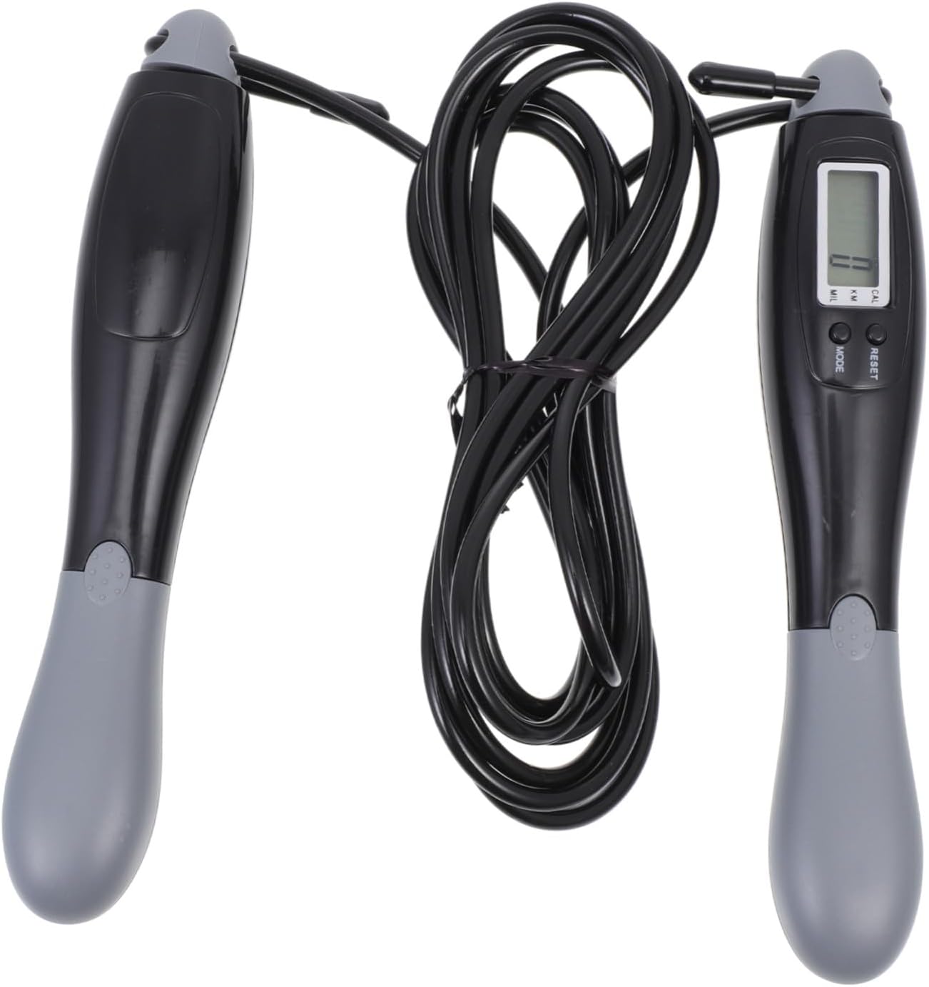 Smart Counting Jump Rope for Fitness and Exercise Steel Wire Skipping Rope for Adults and Portable Home and Outdoor Workout Tool in Black and Gray