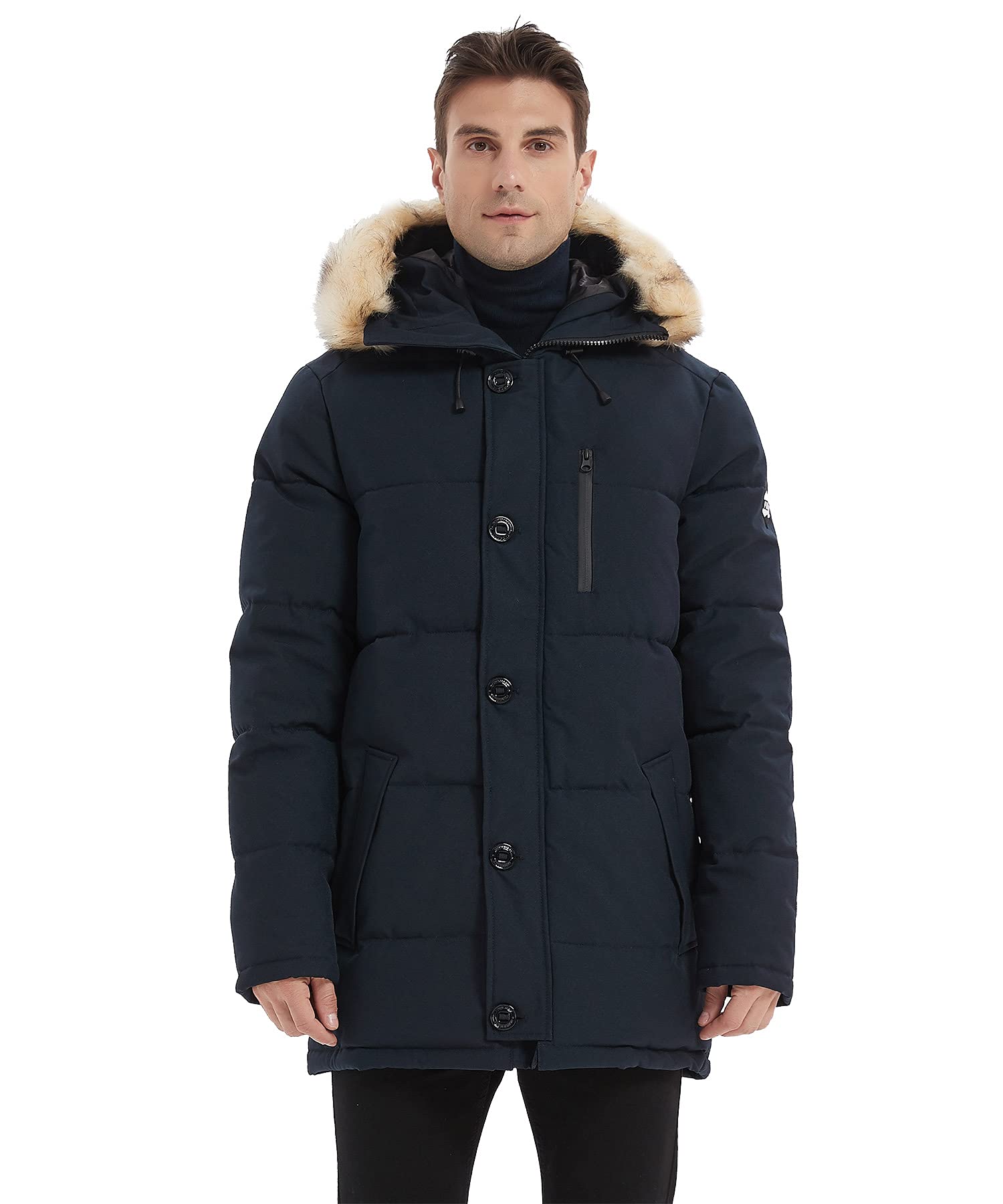 Mens Parka Puremsx Mens Bomber Jacket Unisex Winter Thick Vegan