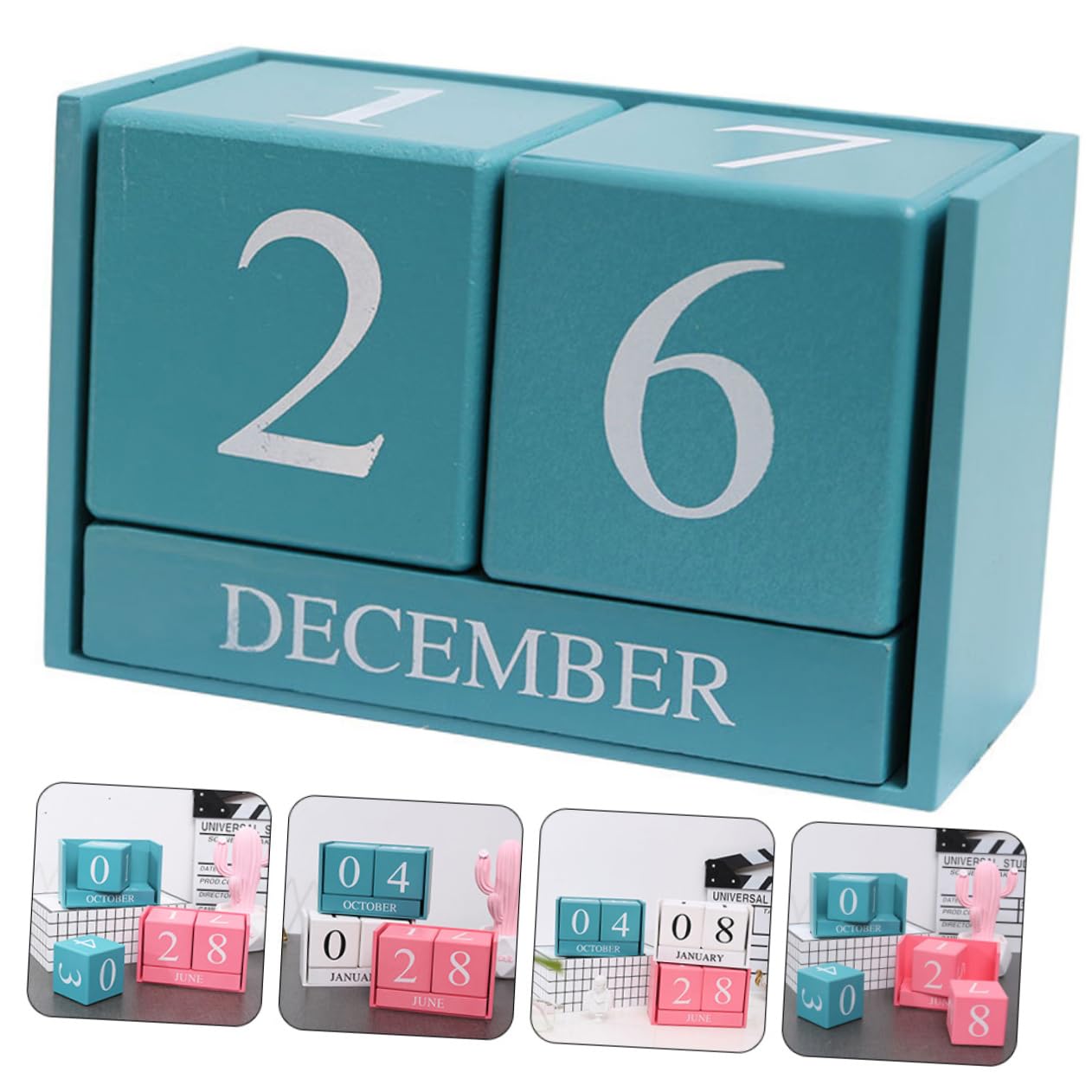 STOBOK 2stücke Kalender Tischkalender Für Büro Und Zuhause Dekorative Tischdeko Im Rustikalen Stil Immerwährender Blockkalender Seitigen Monatsbuchstaben Für Schreibtisch Und