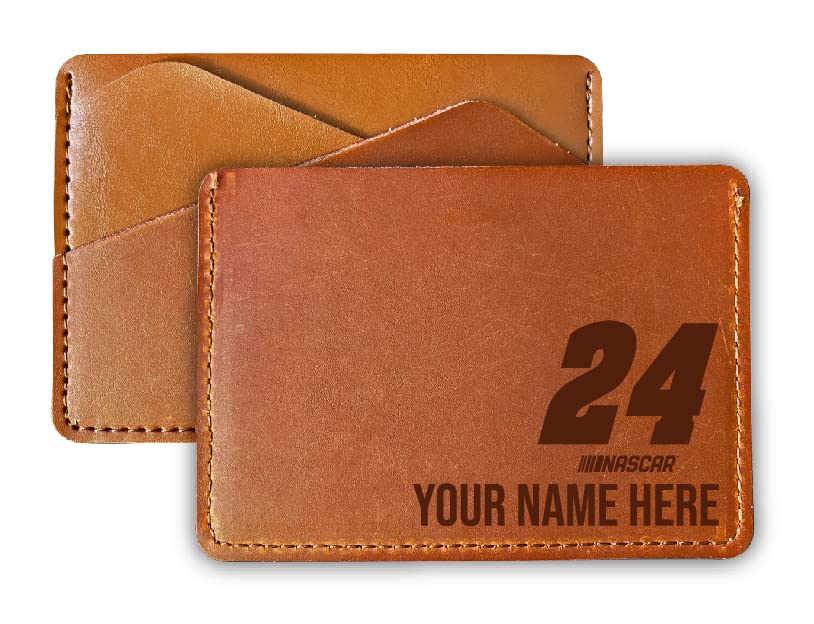 R and R Imports Personalized Custom William Byron #24 Officially Licensed NASCAR Leather Wallet Card Holder