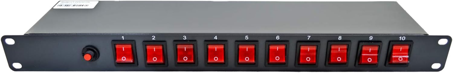 10 Outlets 15 Amps 125V Power Strip 19" 1U Rack Mount PDU Surge Protector and Switch Control 1800 Joules for Network Server Racks 4.5-ft Power Cable Power Strips with 10 Individual Switch