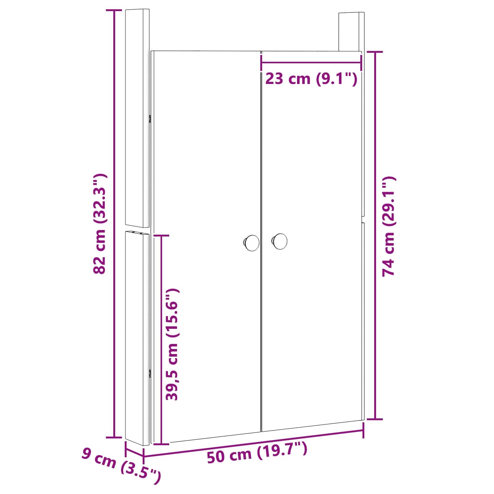 vidaXL Puerta de Cocina MEPPEL 2 pcs Crema 50 x 9 x 82 cm, Puerta de Cocina Moderna, de Pino Rectangular, Duradera, Suave al Tacto, fácil de armar, Ideal para Interiores