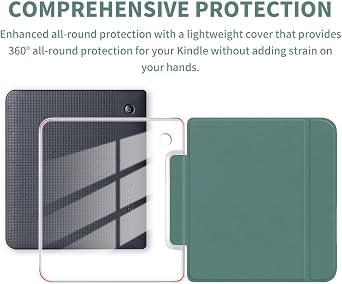 Case for Kobo Libra Color 7 2024, Ultra Clear Flexible Soft TPU Back Cover with Auto Wake/Sleep for Kobo Libra Color, Dark Green