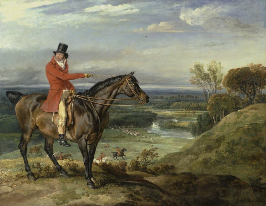 Tableau sur toile art classique de chasseur 60x90cm pour décoration salon