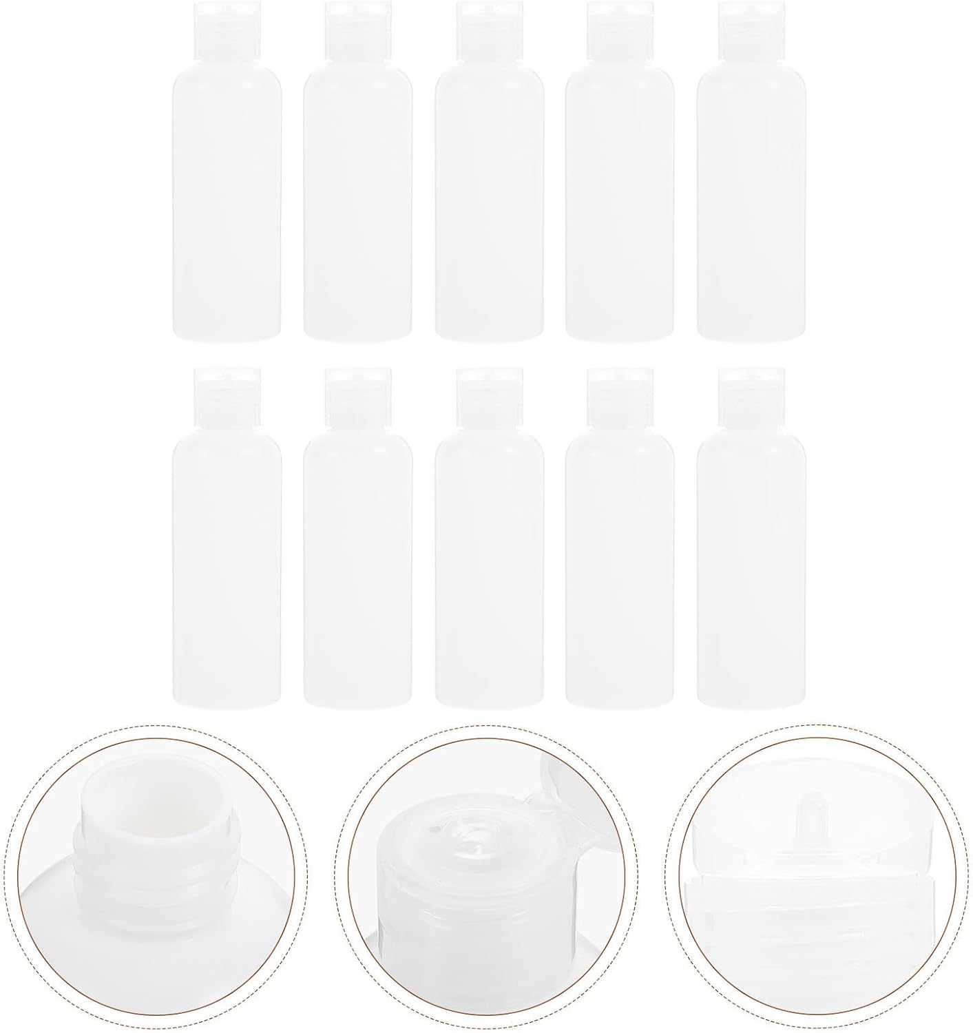 SOLUSTRE 50pcs Ml PE Empty Dispensed Bottle for Travel Lotion and Shampoo