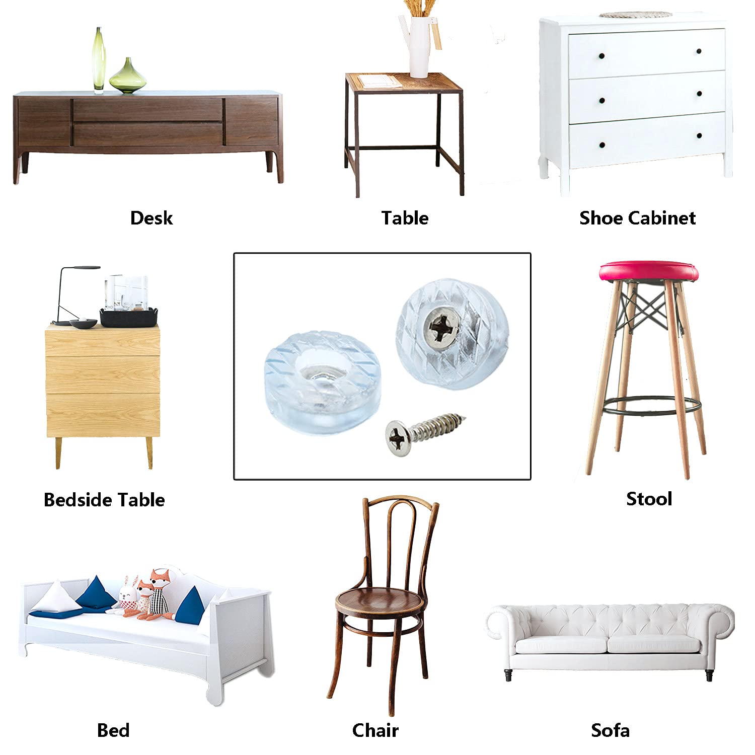 20PCS Screw on Furniture Pads TTZEZE Heavy Duty Round Furniture Sliders for Wooden Chair Legs and Feet Best — view 6