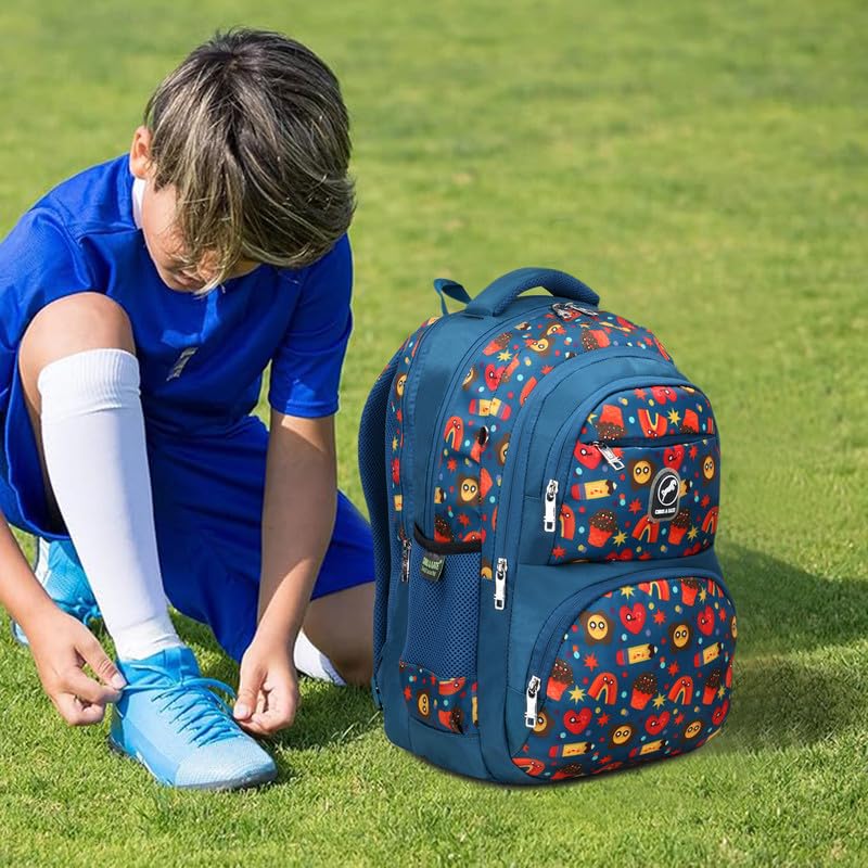Image of Chris & Kate Premium 32 L Multi-Print School Bag for Boys Girls and Kids Spacious Interiors Casual Backpack Perfect for School, College, Everyday Use Includes Free Stationery Pouch and Rain Dust Cover