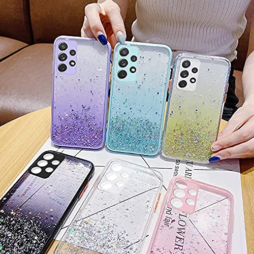 Image of VONZEE Case Compatible with Samsung Galaxy A23 5G /4G, Non Moving Glitter Cover for Girls & Women Soft TPU Shockproof Anti Scratch Drop Protection Cover (Purple)