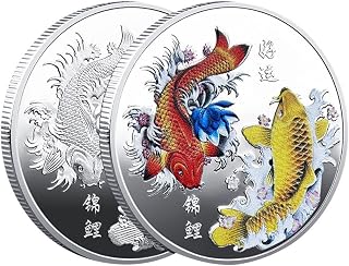 Lucky Coin 1pc Fish Commemorative Coin Chinese Collectible Coin Retro Souvenir Coin Embossed Craft Badge Gift