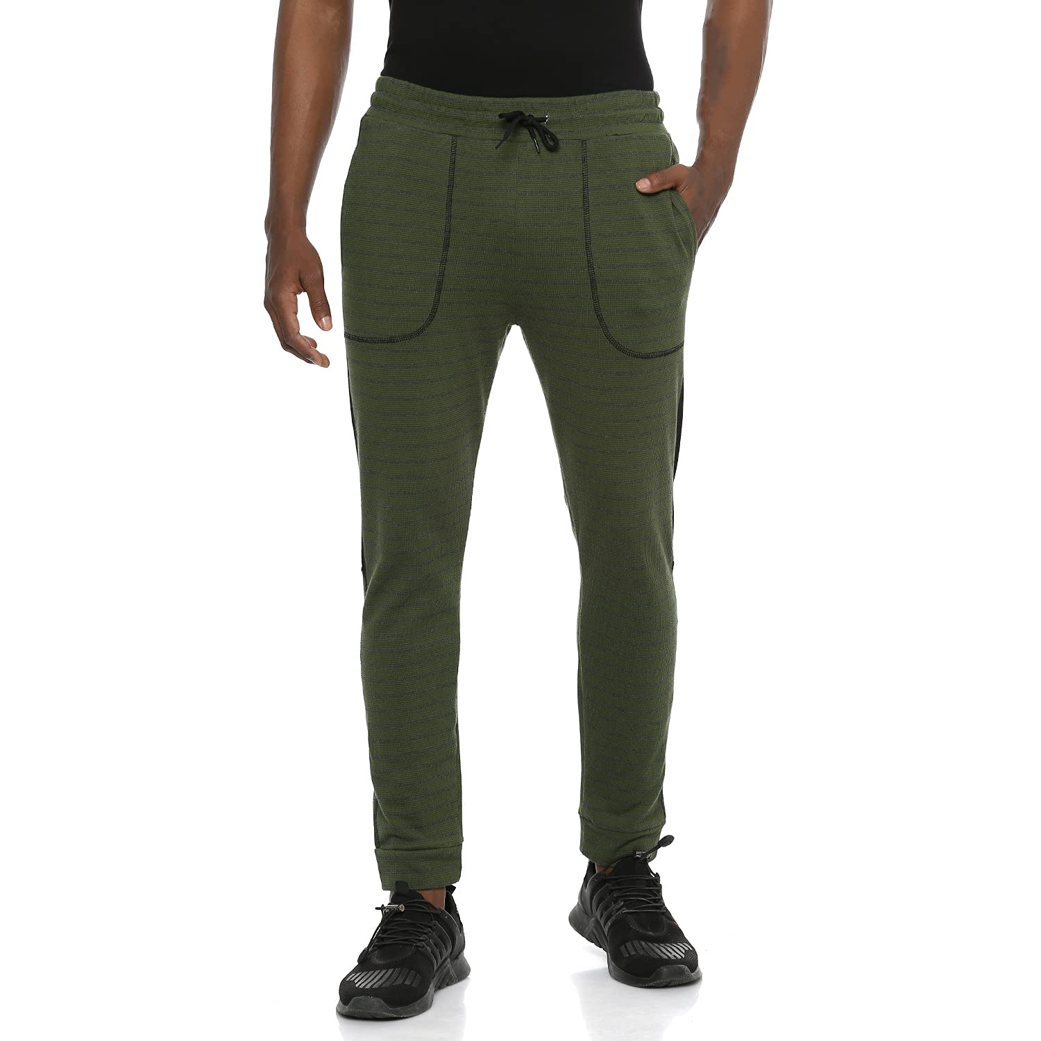 Campus Sutra Campus Sutra Men Stylish Striped Joggers in neutral