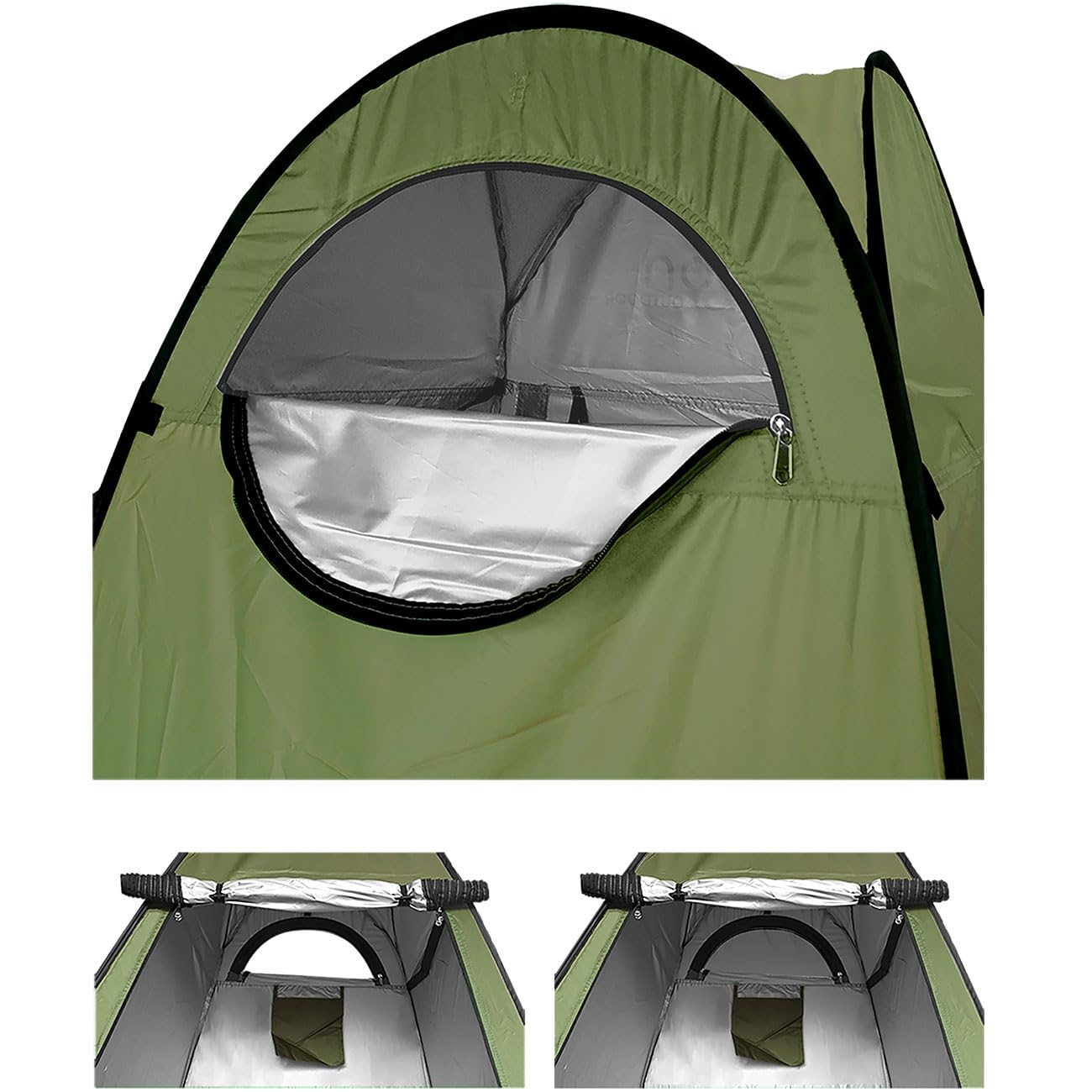 ideoon Pop-Up Toilettenzelt - Duschzelt & Umkleidezelt für Camping, Strand & Outdoor, tragbares Sichtschutzzelt grün, schneller Aufbau