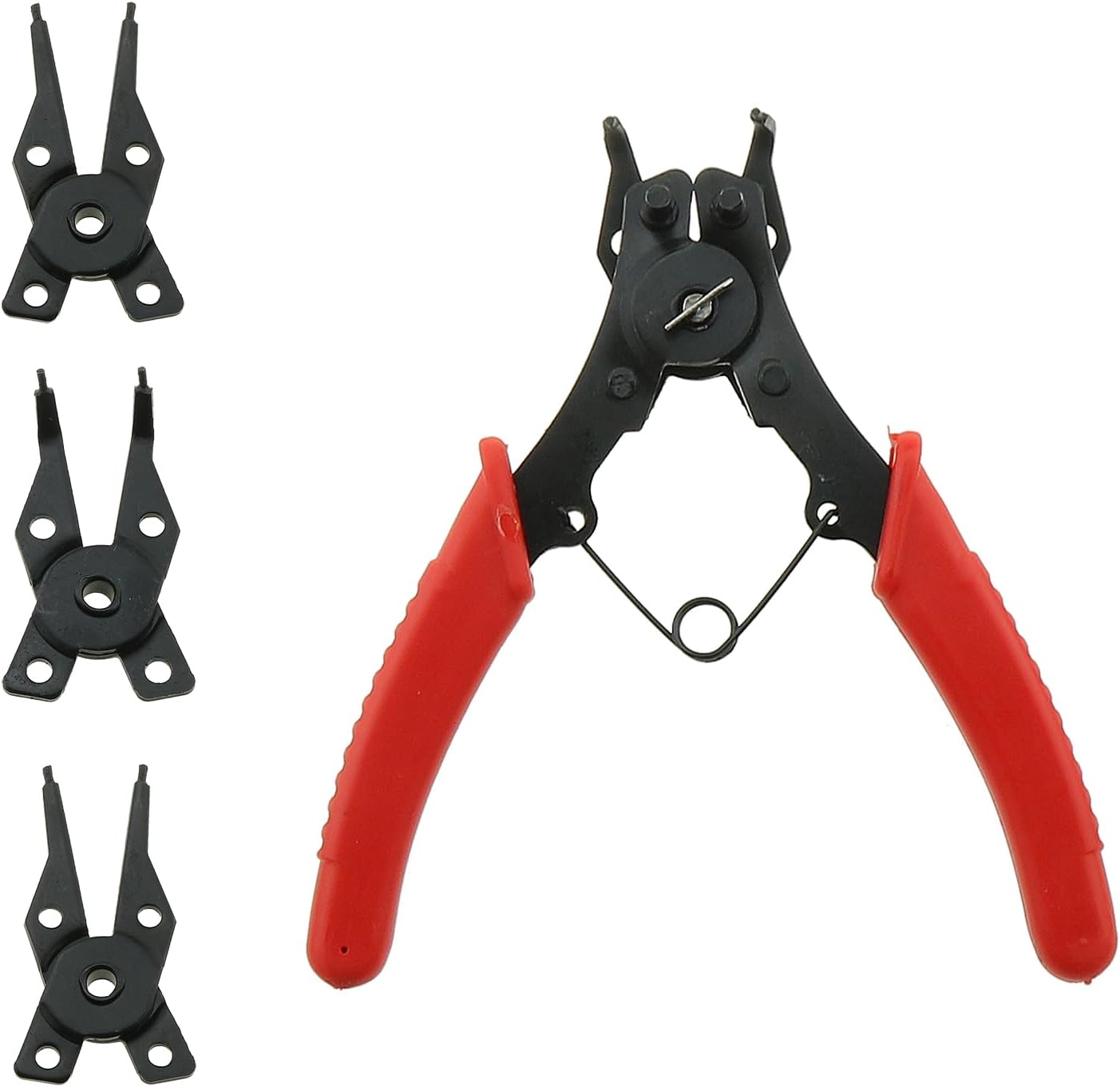 1 Set 140x110x13mm 4 in 1 Multifunctional Carbon Steel Snap Ring Pliers Air Conditioning Compressor Clutch Fixing Tool Suitable for Removing Connecting Clip and Grommets