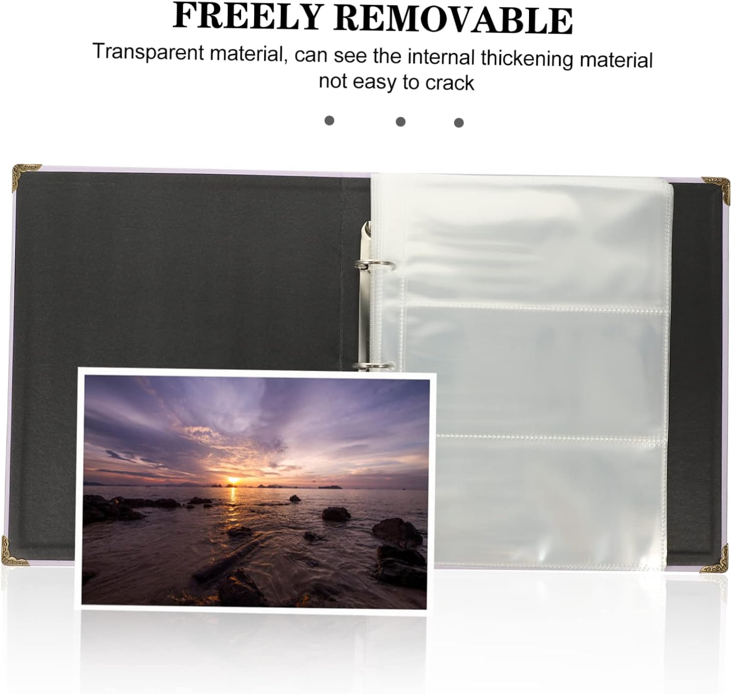 Plastic Reusable Photo Album Pockets Capacity Postcard Sleeves for Pictures Refills for Events and Memories and Lightweight for Weddings and Graduations