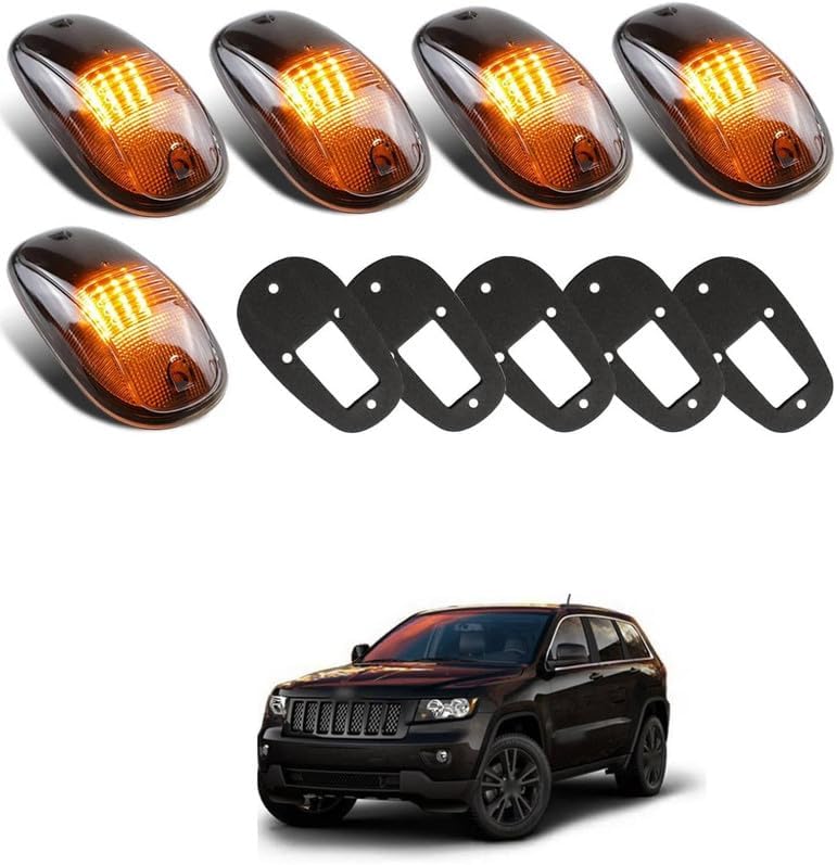 LOVMOTO High Intensity 5pcs Amber Yellow LED Cab Roof Top Marker Running Clearance Lights Cab Roof Clearance Light Cover Lights, Bulbs & Indicators Lighting Assemblies Comfortable With Cher-okee