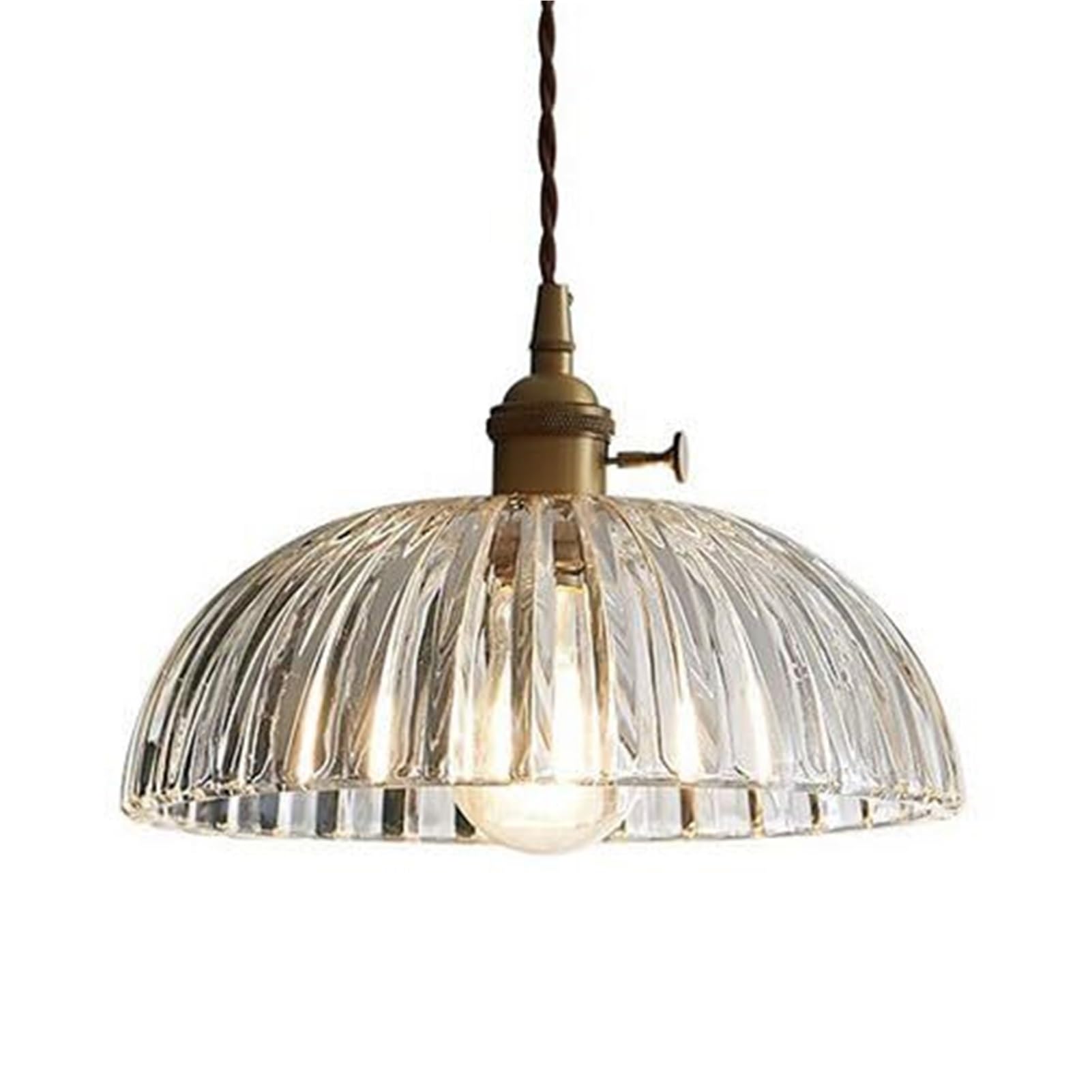HUAYUSEDF Modern Industrial Glass Pendant Lamp Chandelier Hanging Lighting Ceiling Fixture E27 Single Head Personalized for Bedroom Corridor Kitchen