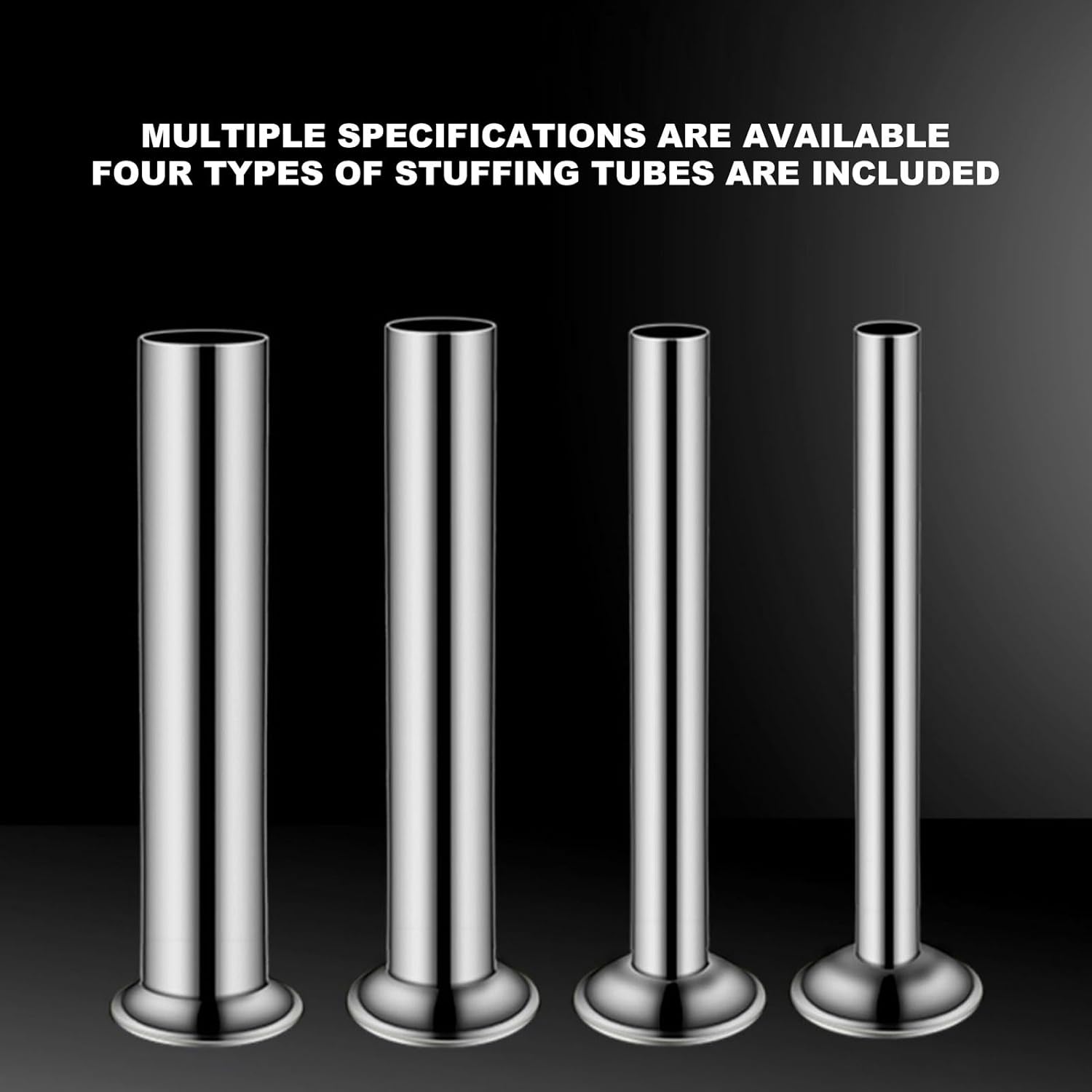 Manual Sausage Stuffer Maker, 2L Stainless Steel, Vertical Design, Four Stuffing Tubes - Efficient Filling, Easy Cleaning, Ideal for Home Sausage Making