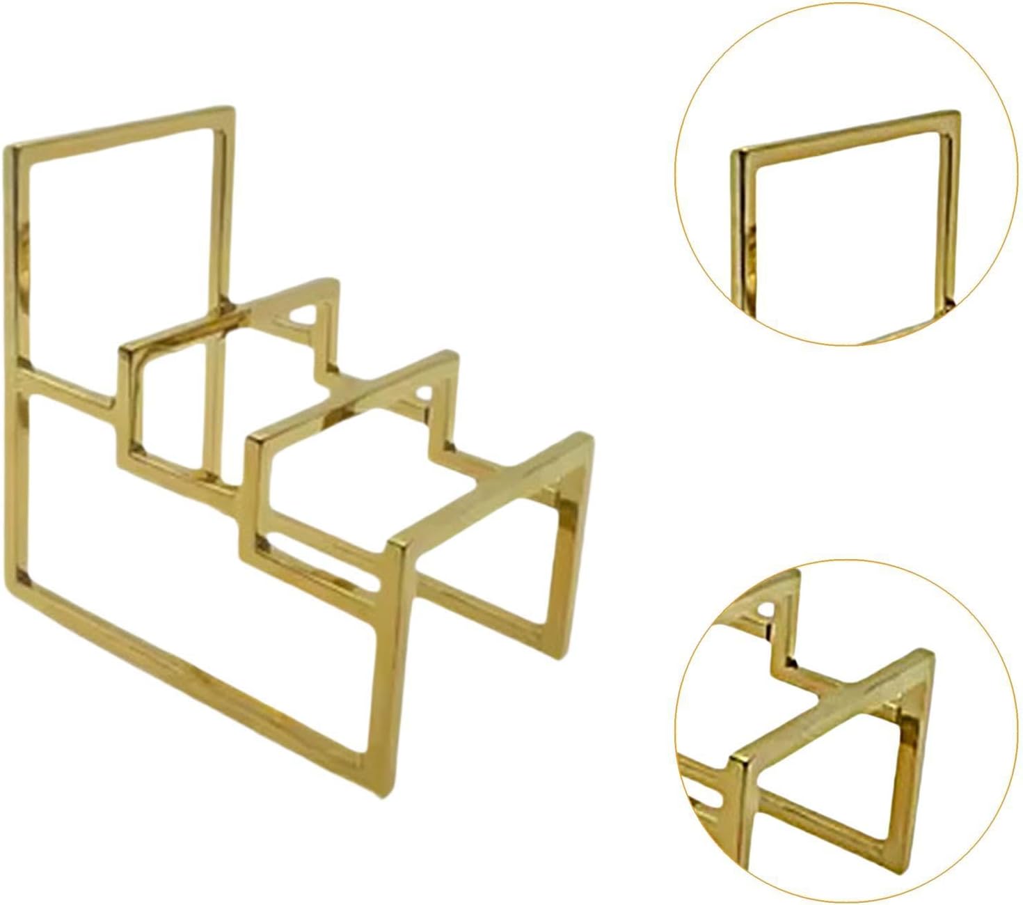 Purse Display Stand Wallet Display Organizer Holder 3 Layer Compact Clutch Handbag Holder for Retail Store Display Collection, Gold