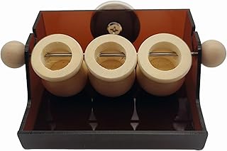 Triple Cup Parrot Foraging Toy, Wood and Acrylic Base Feeder, 6.2x3.7x2.1 Inches, Portion Control System with Stainless Steel Skewers for Small-Medium Parrots