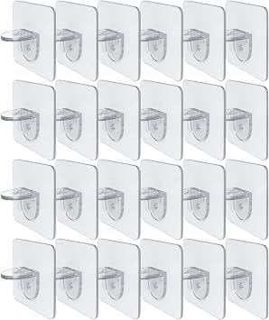 Punch Free Shelf Support Peg-Self Adhesive Shelves Clips for Kitchen Cabinet Book Shelves-Strong Partition Holders Pin for Closet Brackets Clapboard Layer-Load Bearing 10 Pounds