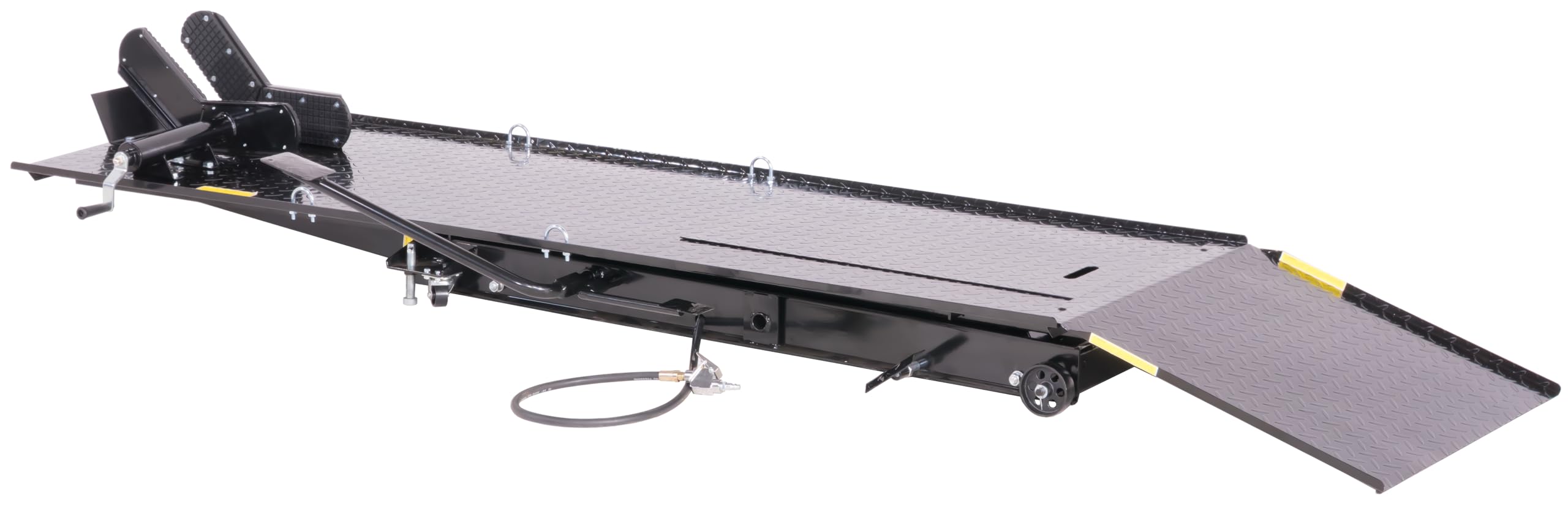 Ponte sollevatore per motocicletta, parallelogramma, 450 kg con pneumatico + azionamento a pedale, blu, PLB450-PAJ, 01646