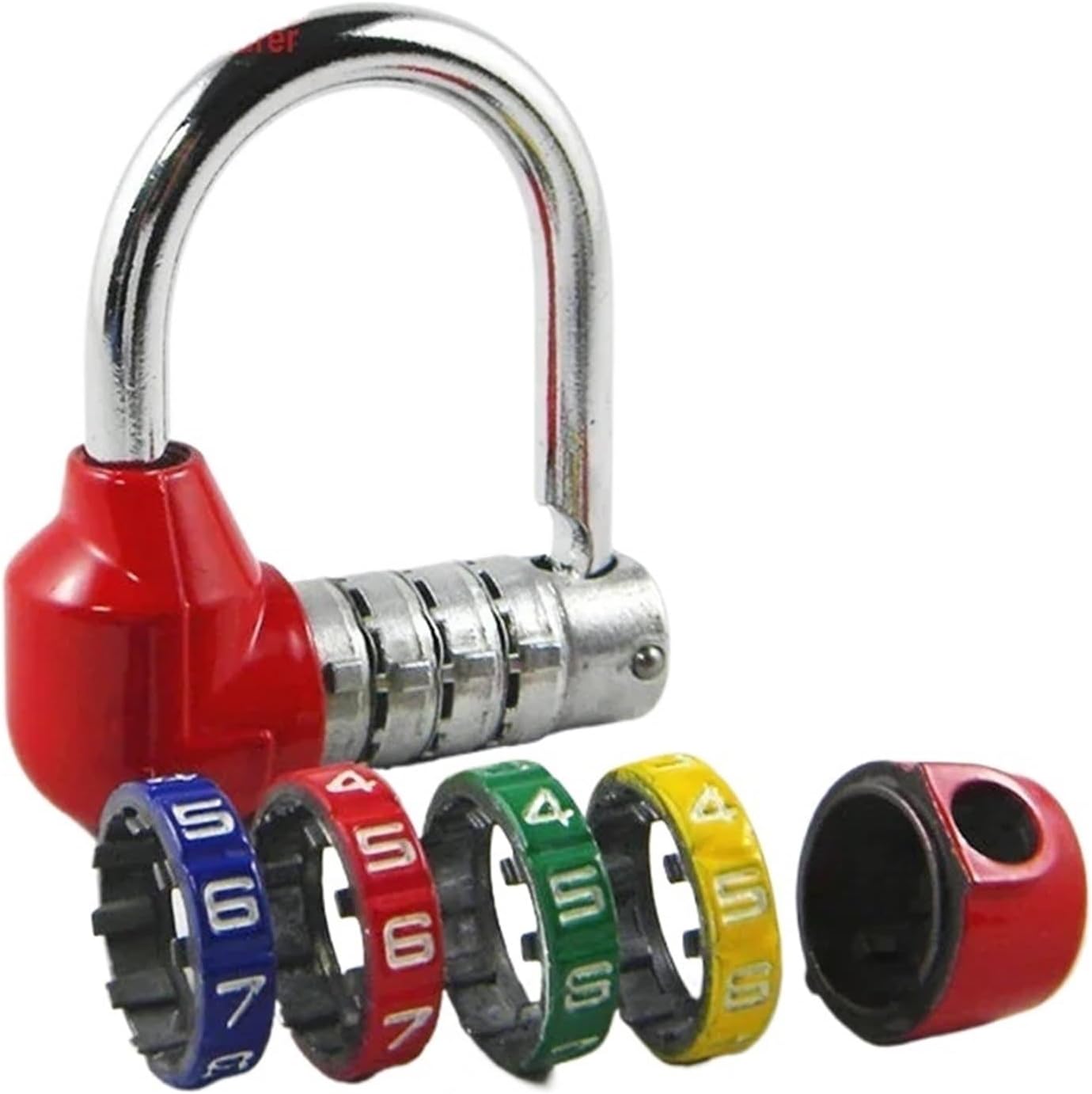 4 Letters Combination Padlock Code Password Lock for Door Cabinet Drawer Bike Motorcycle MMS61 G1 1Pcs(Red)