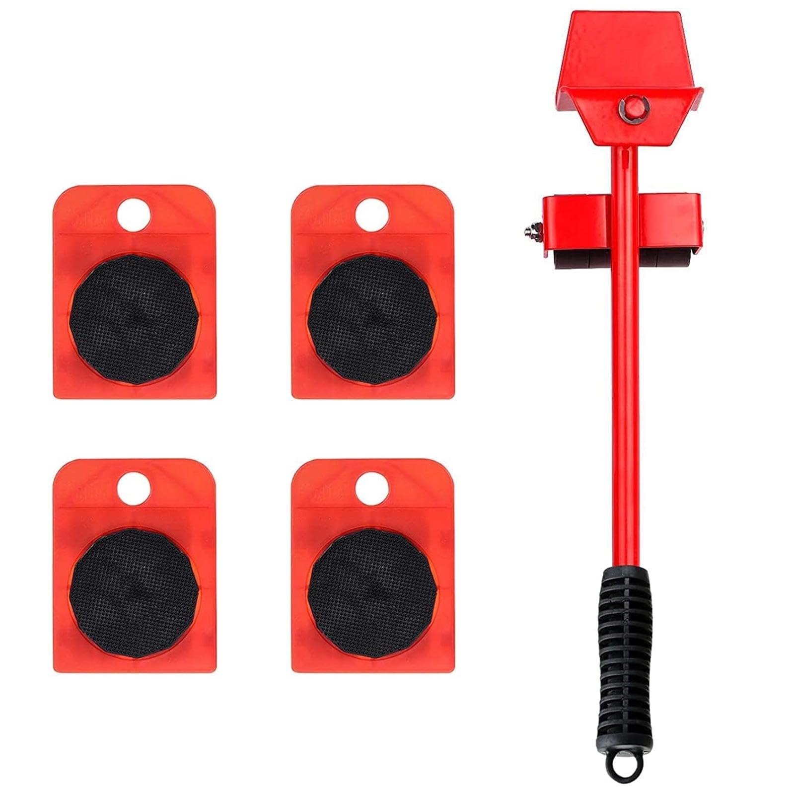 5PCS Furniture Movers, Furniture Transport Roller, Sofa Mover's Dolly with Lifer, Heavy Refrigerator Moving Rollers Leg Dolly(Red)