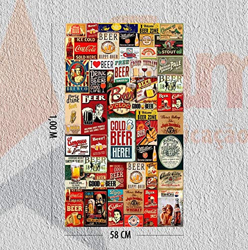 Adesivo Decorativo Parede Bebidas Retro - 1,0 x 0,58m