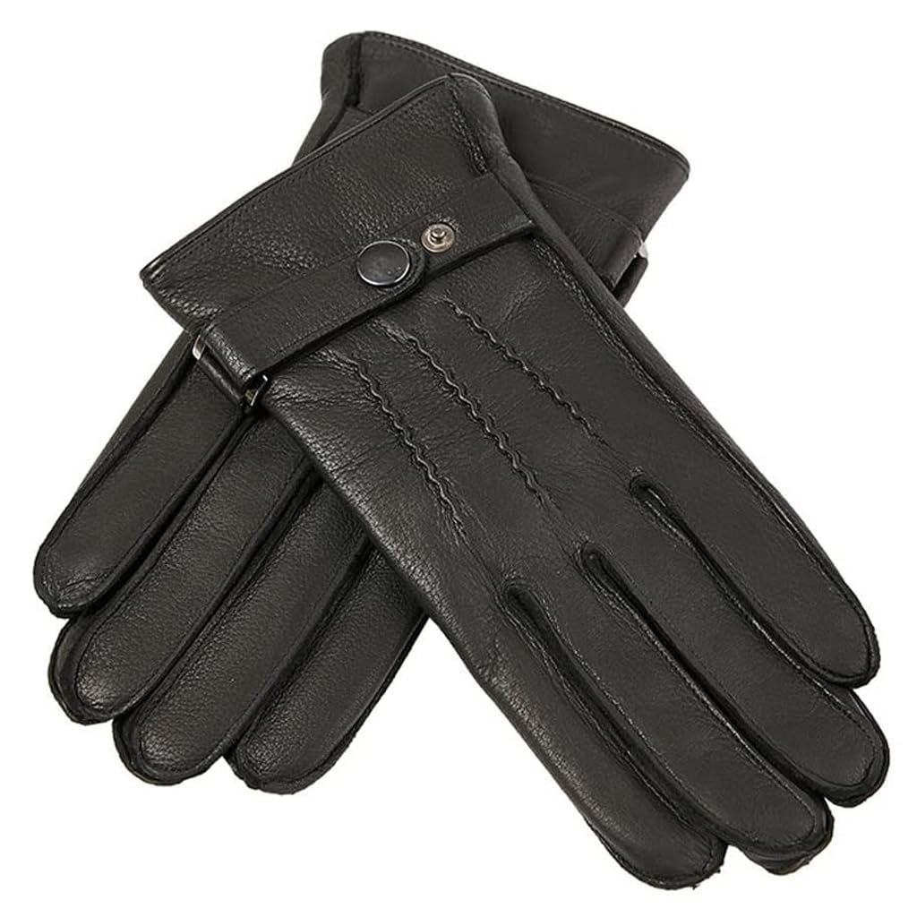 Guantes de piel de ciervo para hombre elegantes de cuero de invierno