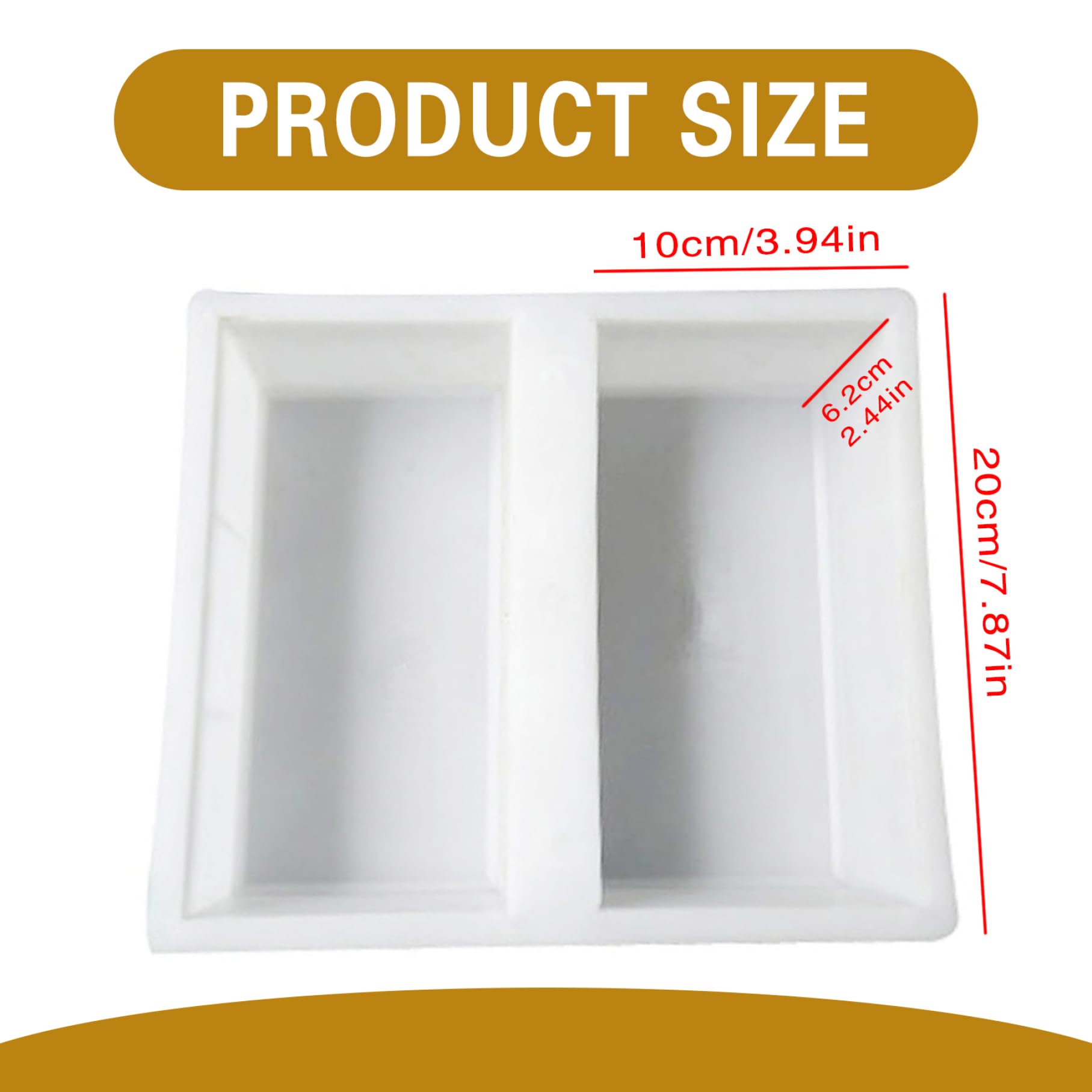 Moldes de ladrillo para hormigón, herramientas de construcción de modelos de 3,9x7,9x2,4 pulgadas, molde de ladrillo de polipropileno, molde de bloque de hormigón fácil de usar, para suministros de co