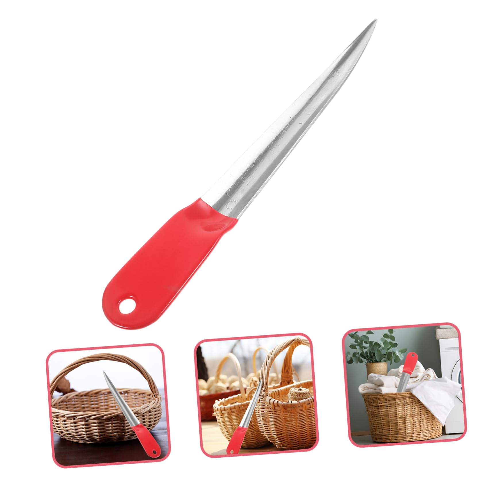 VILLCASE 5juegos Herramientas Para Reparar Mimbre De Ratán Kit Para Muebles De Exterior Incluye Pua y Soporte De Inoxidable Para Cestas y Muebles De Jardín