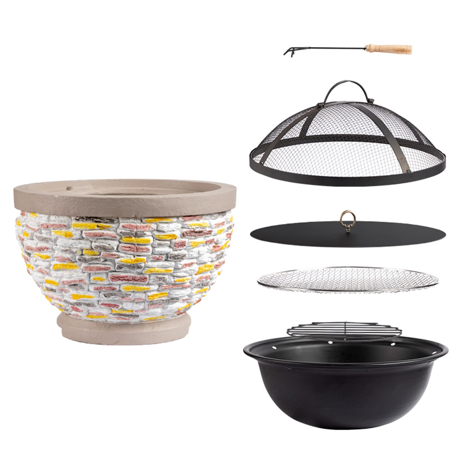 Braciere per Barbecue,Braciere All'ossido di Magnesio,Barbecue A Carbonella per Giardino E Patio All'aperto (45 * 30 * 42CM)