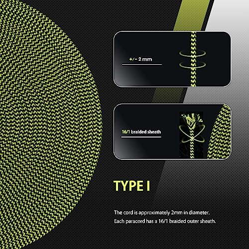 Abma Cord Paracord 100 lbs 2mm 100% Nylon 30M - Bumble Bee, Shockwave-bumble Bee, 30 Meters - Image 4