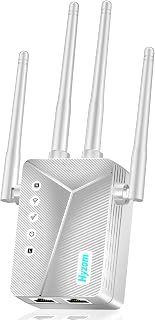 WiFi Extender Signal Booster for Home, Covers Up to 18,000 Sq Ft, Long Range Wireless Internet Repeater with Ethernet Port, Eliminates Dead Zones, Reduces Buffering, Supports 65+ Devices, 1-Tap Setup