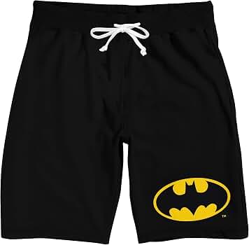 ELDORESO Bat Shorts バットマン M Batman Classic Bat Logo Men's Black Drawstring Sleep Pajama Shorts