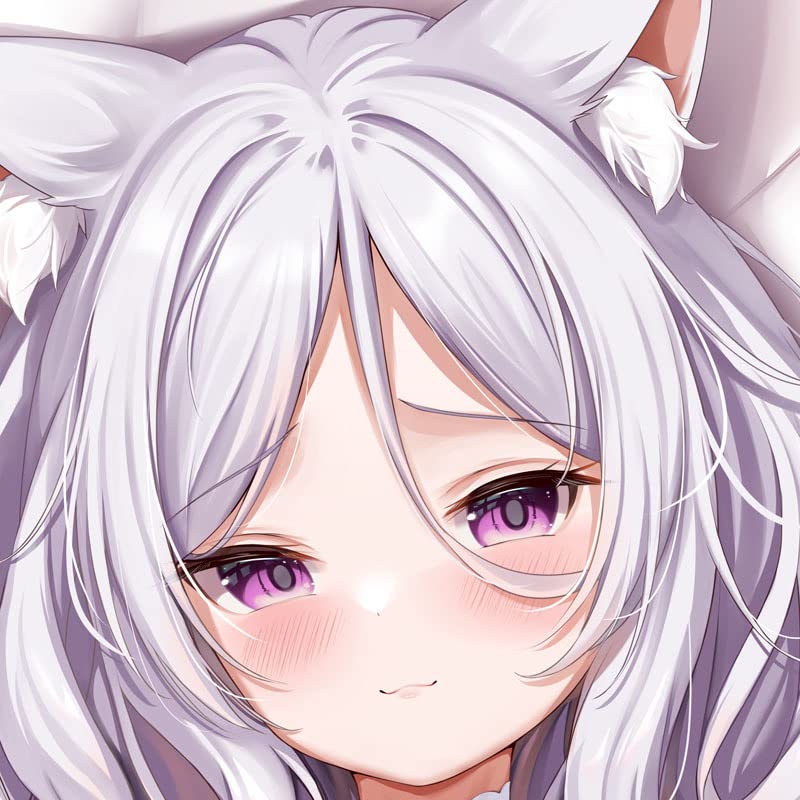 Amazon | 銀娘 銀髪クーデレ猫耳娘 ひまり抱き枕カバー こくと アクア 