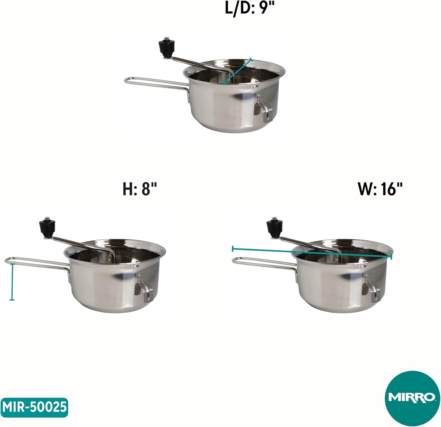 Mirro 50025 Foley Stainless Steel Healthy Food Mill Cookware, 3.5-Quart, Silver -