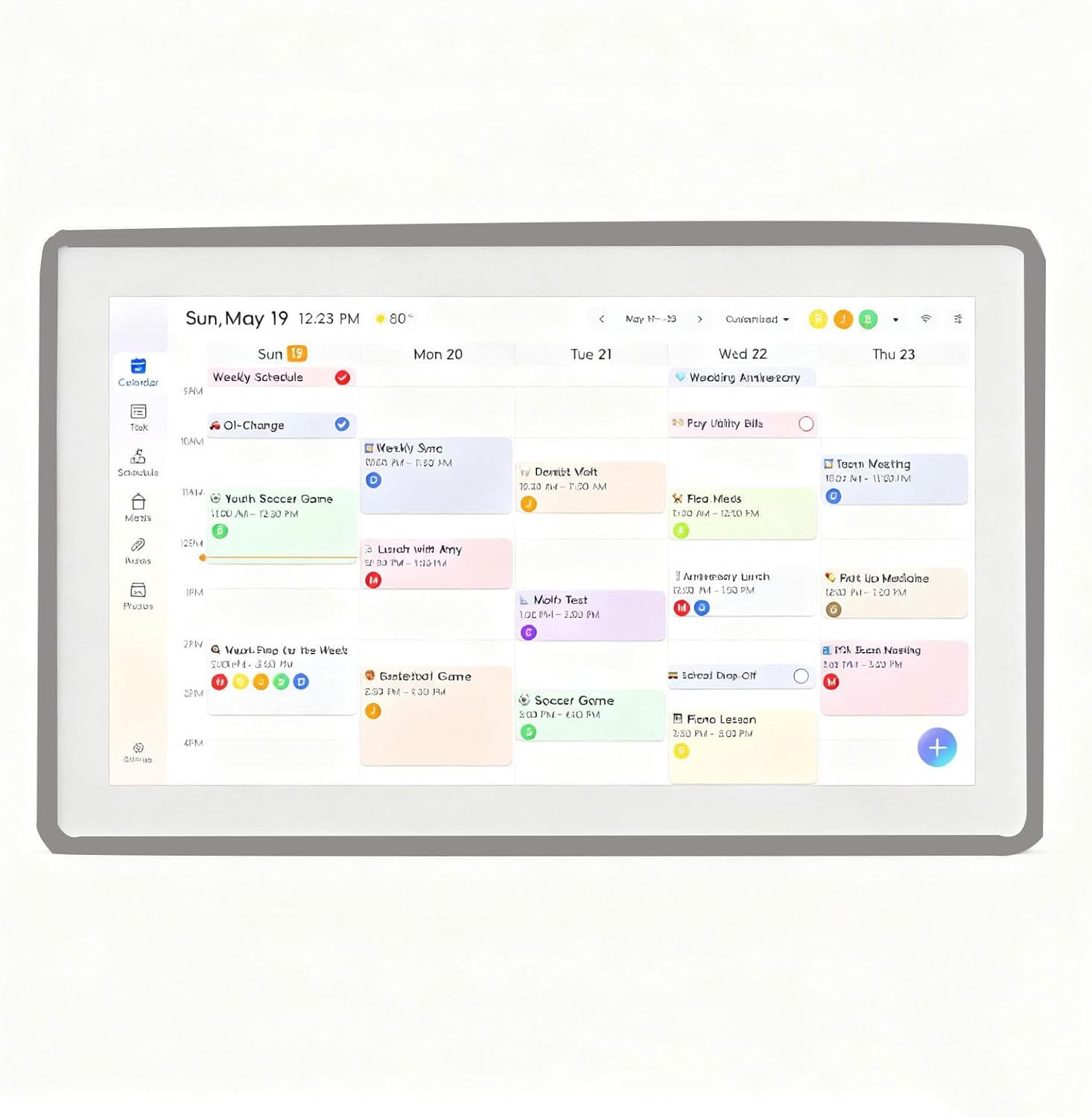 Smart Digital Calendar 15.6-inch Wall Planner & Family Organizer – Touchscreen Chore Chart, Meal & Task Scheduler – Easy Wi-Fi Sync – No Subscription – Home & Office Display (Grey Frame)