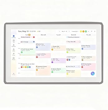 Smart Digital Calendar 15.6-inch Wall Planner & Family Organizer Touchscreen Chore Chart, Meal & Task Scheduler Easy Wi-Fi Sync No Subscription Home & Office Display Grey Frame