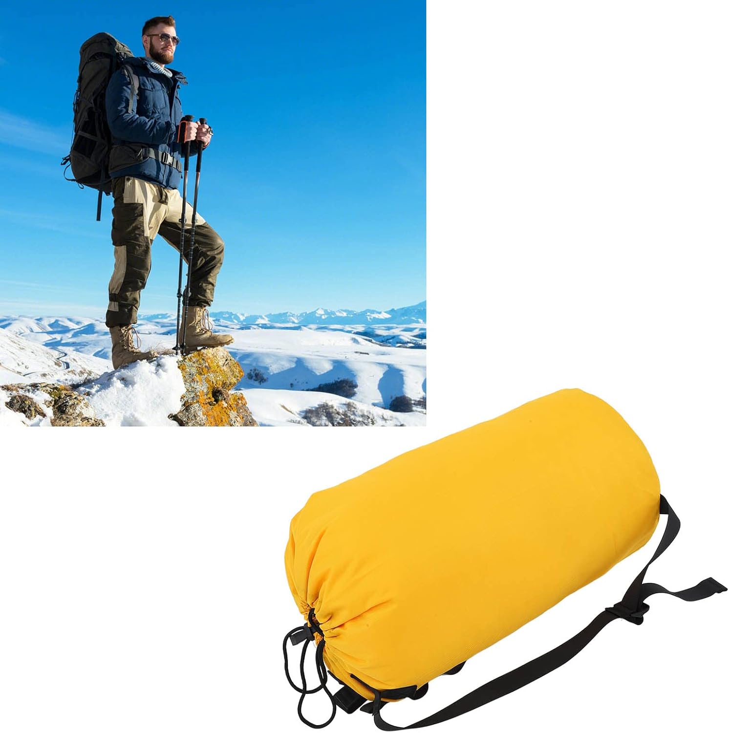 Outdoor Climbing Rope Storage Bag Multifunctional Backpack Yellow C Style 25 x 25 x 57cm (D type 35L)