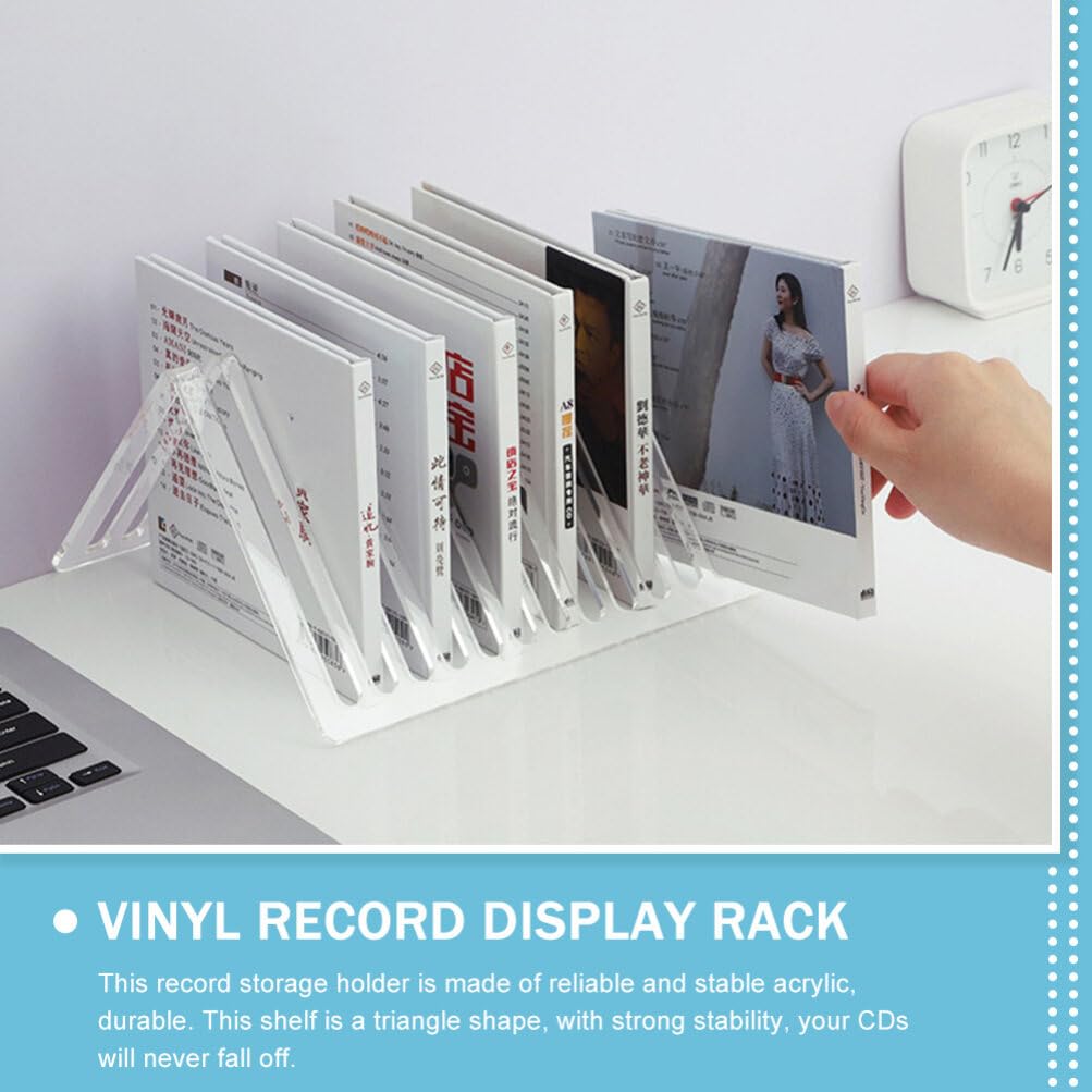 Cabilock Vinyl Record Storage Rack Desktop Organizer for Albums and Magazines Stable Design for Dimensions