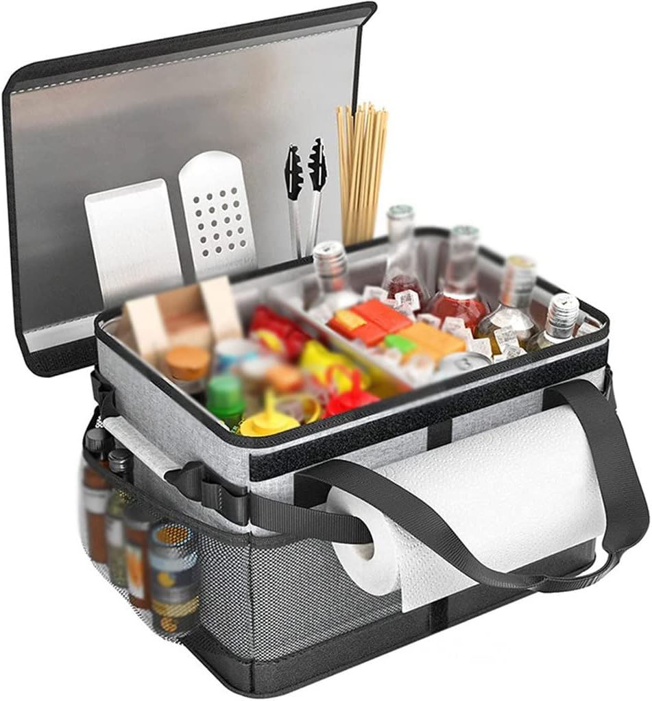 Picnic Basket Foldable Barbecue Tool Storage Bag Outdoor Camping Box image 2