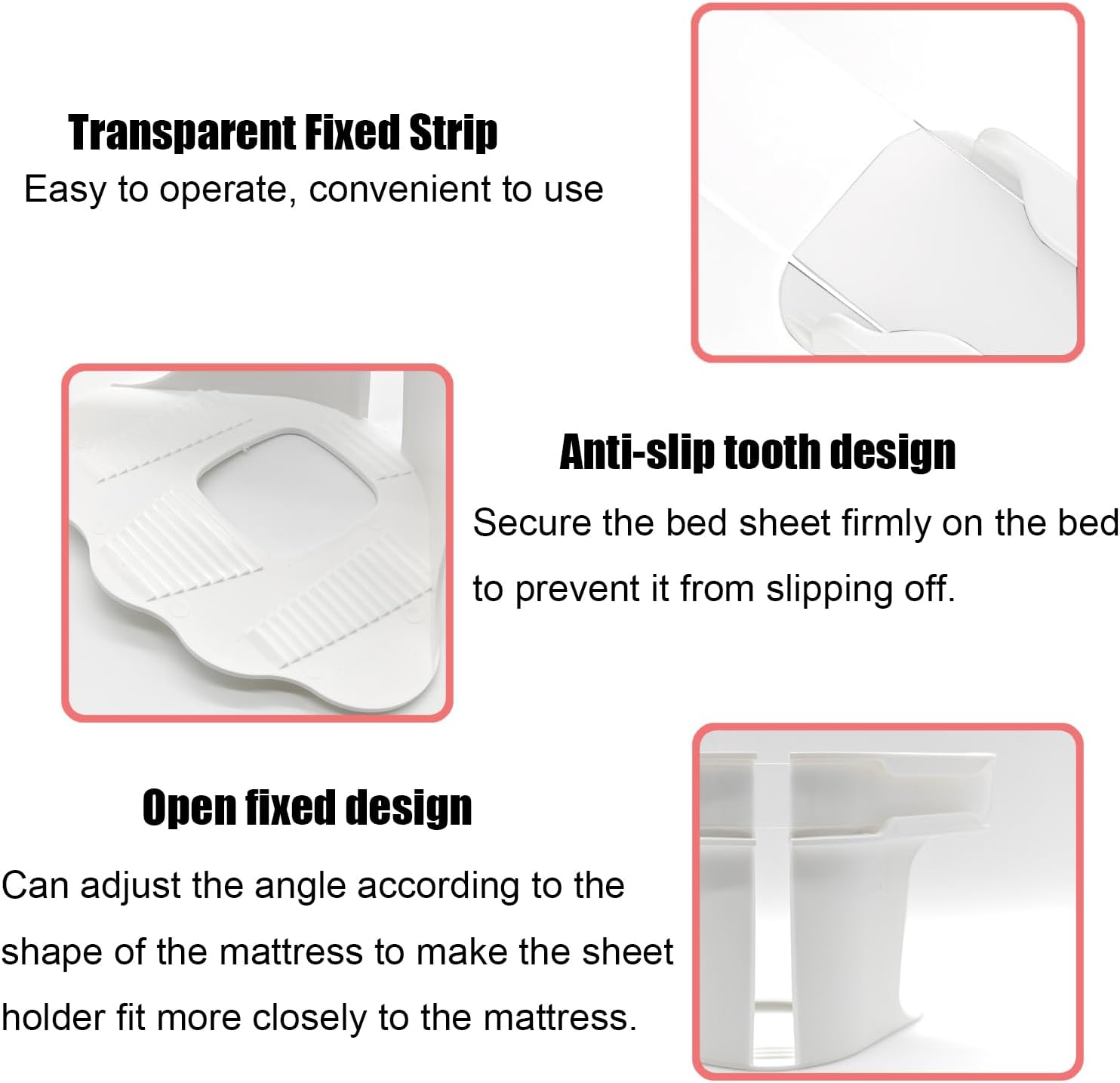 Sheet Holders 4PCS,No Damage Mattress,Keep Sheets Firm and Tight,Non-Slip Design with Lock Strips,Easy Installation,Fits All Mattress Sheets
