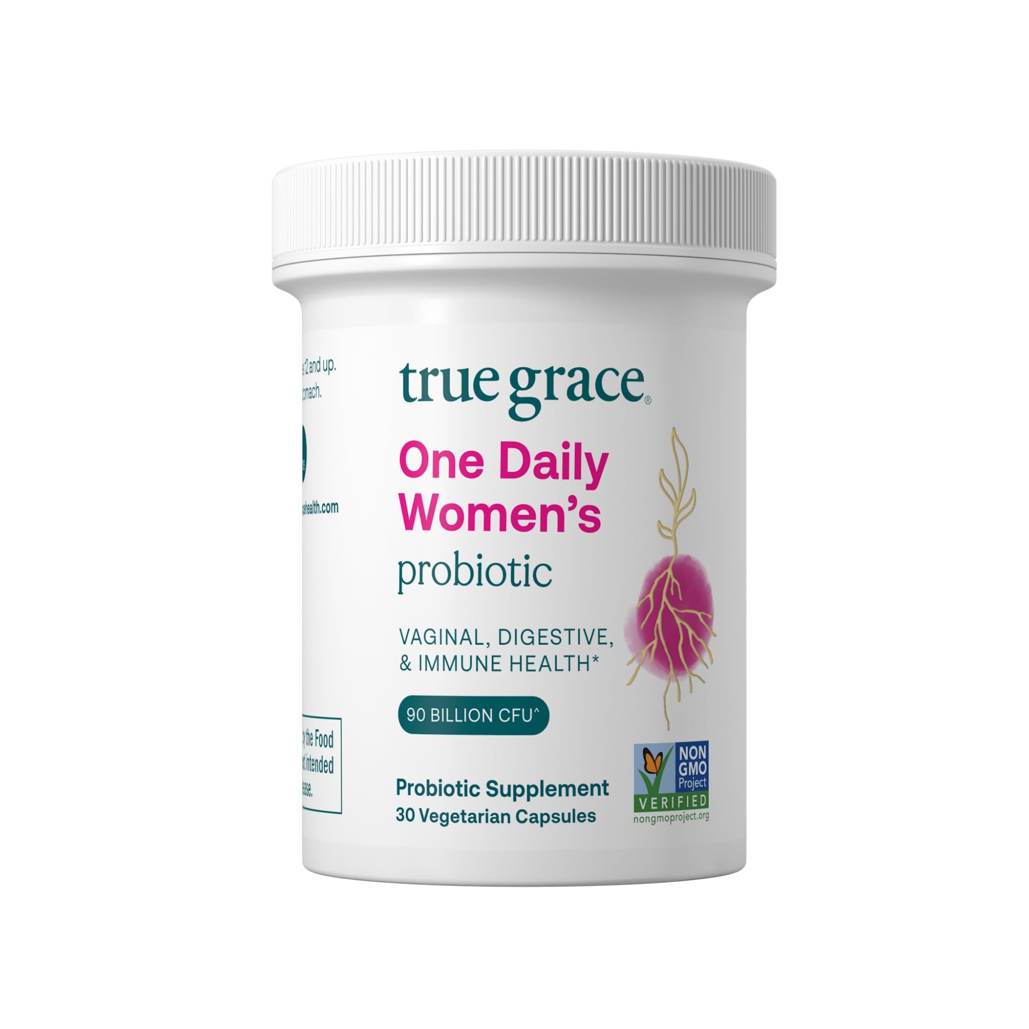 True Grace One Daily Women’s Probiotic - 30 Vegetarian Capsules - Digestive, l & Immune Health - Organic, Gluten Free, Dairy Free, Soy Free