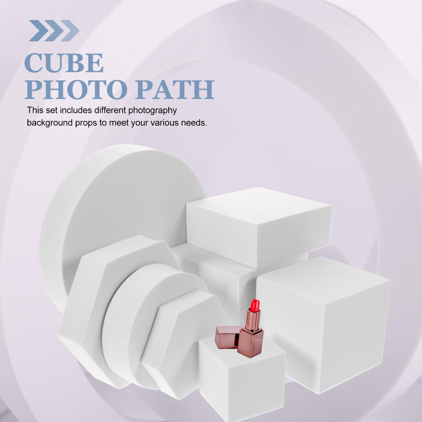 STOBAZA Set di 8 Pezzi di Cubi Geometrici per Foto, Accessori per Fotografia Cosmetica E Gioielli, Sfondo Fotografico in Schiuma, Ideale per Artigianato E Scenografie