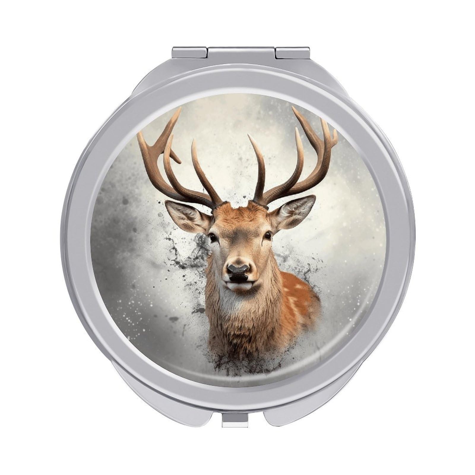 VstaDank Animal Deer Compact Mirror for Purses Round Fashion Travel Makeup Mirror 2X /1x Magnifying Double Sides Mini Mirrors Portable Pocket Mirrors for Handbag Purse Women Gift