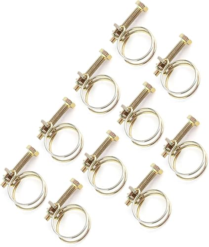 Miniatura 2 de Acouto Double Wire Hose Clamp Double Wire Water Hose Tube Clamp Pipe Plumbing Pipe Tube 304 Stainless Steel (25mm (21-25))