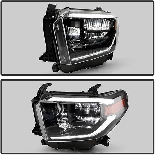 Miniatura 5 de ACANII - Para [fábrica sin LED DRL modelo] 2014-2017 Toyota Tundra SR, SR5, TRD Pro LED tubo completo LED faros delanteros