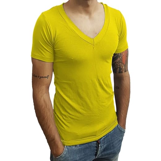 Camiseta Gola V Funda Básica Slim Lisa Manga Curta
