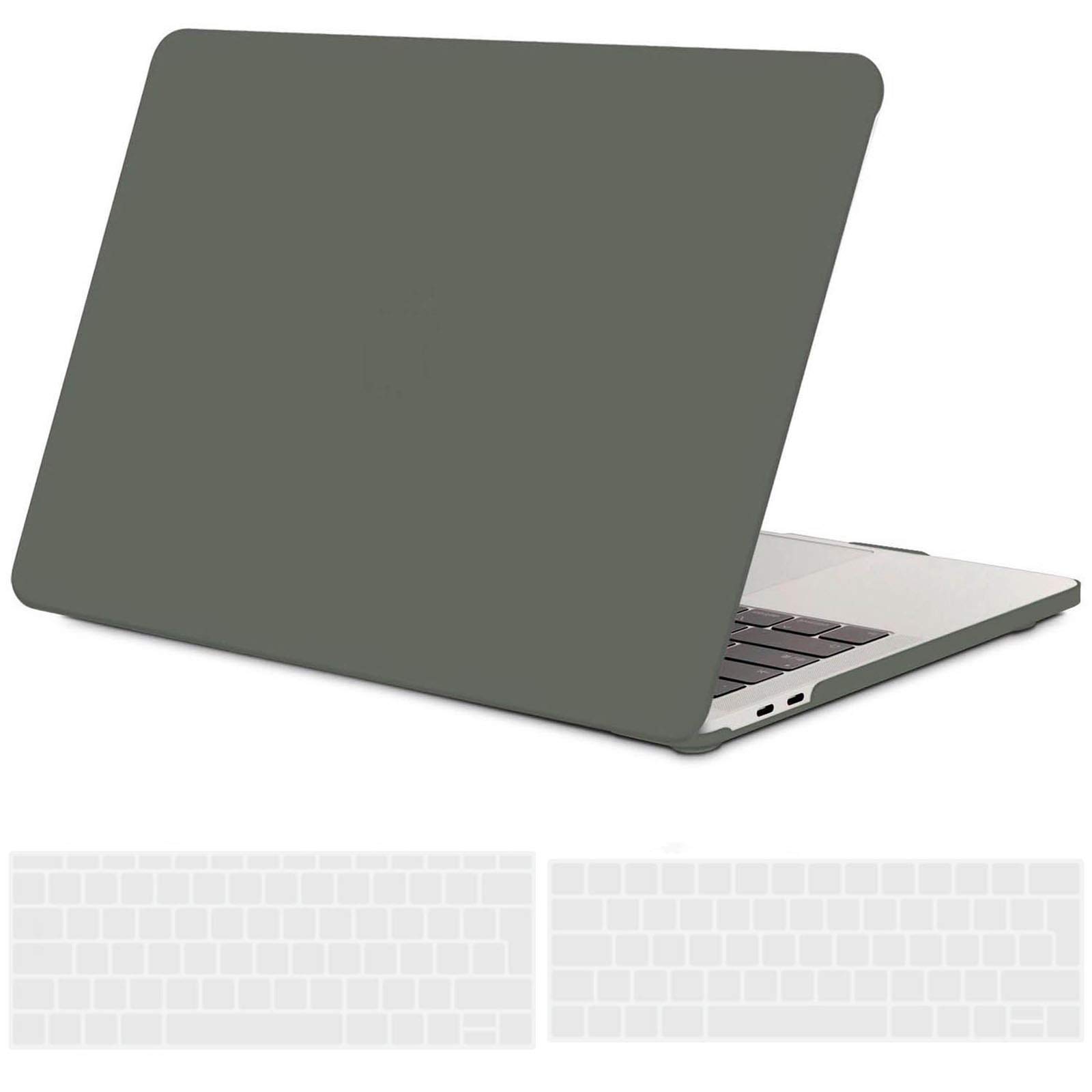TECOOL Funda Compatible con MacBook Air 13,3 Pulgadas 2010-2017 (A1466 A1369), Carcasa de Plástico Ultrafina y Cubierta de Teclado en UE, Gris-Negro — view 82
