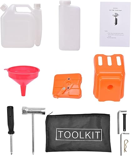 Miniatura 4 de Excavadora de agujeros para postes, barrena de 72 CC a gas con 3 brocas de tierra de 4 pulgadas, 8 pulgadas y 12 pulgadas, 3 varillas de extensión